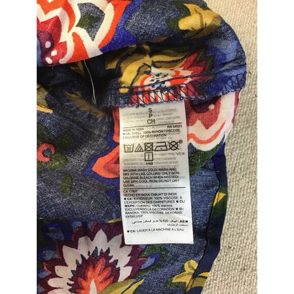 Old Navy Women Floral Long Sleeve Peasant Dress Sz. Small Blue NWT Boho Casual - Picture 10 of 11